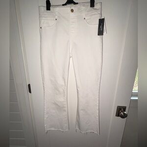 NWT Liverpool Gia Glider crop flare pleat slit jeans sz 4/27 $109 LM7798QY-W